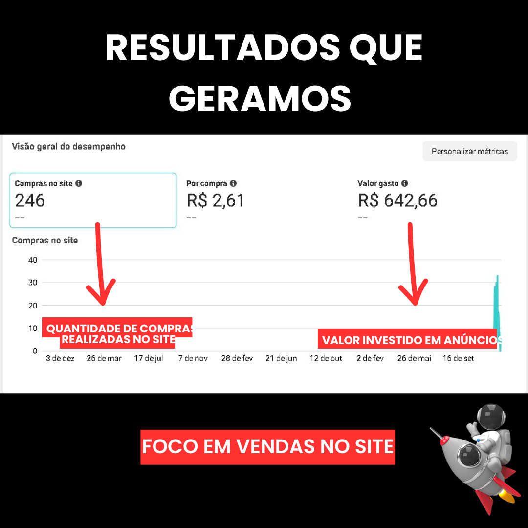 Painel Meta: 246 compras no site a R$ 2,61 por compra, R$ 642,66 investidos